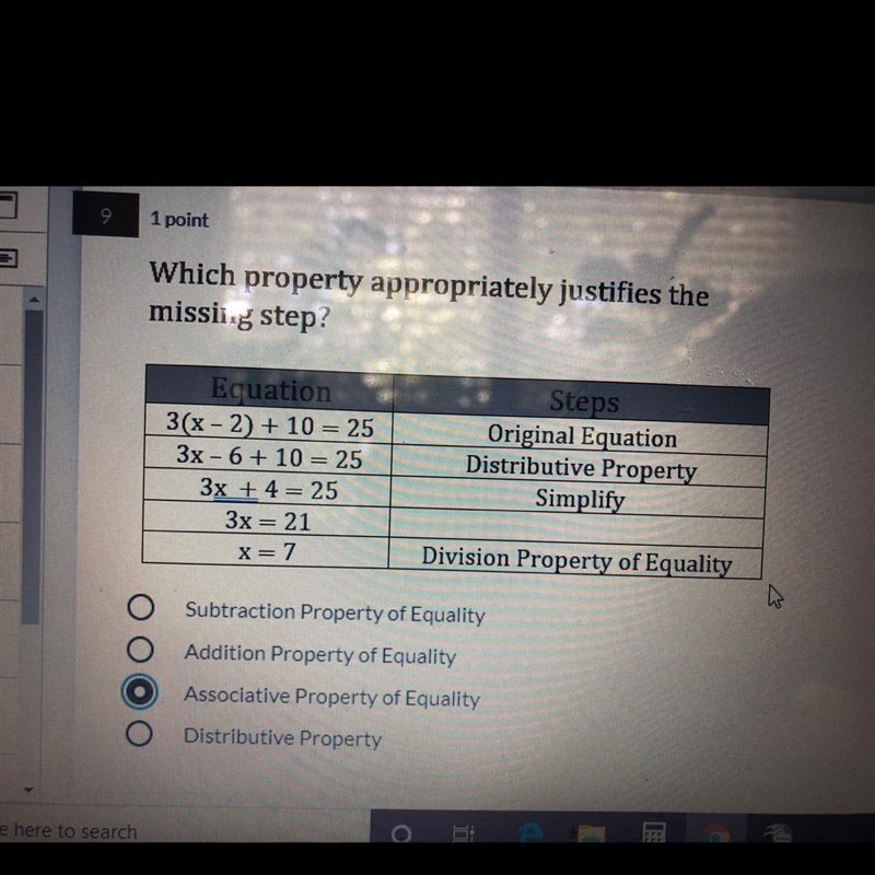 PLEASE HELP ASAP! Which property appropriately justifies the missing step?-example-1