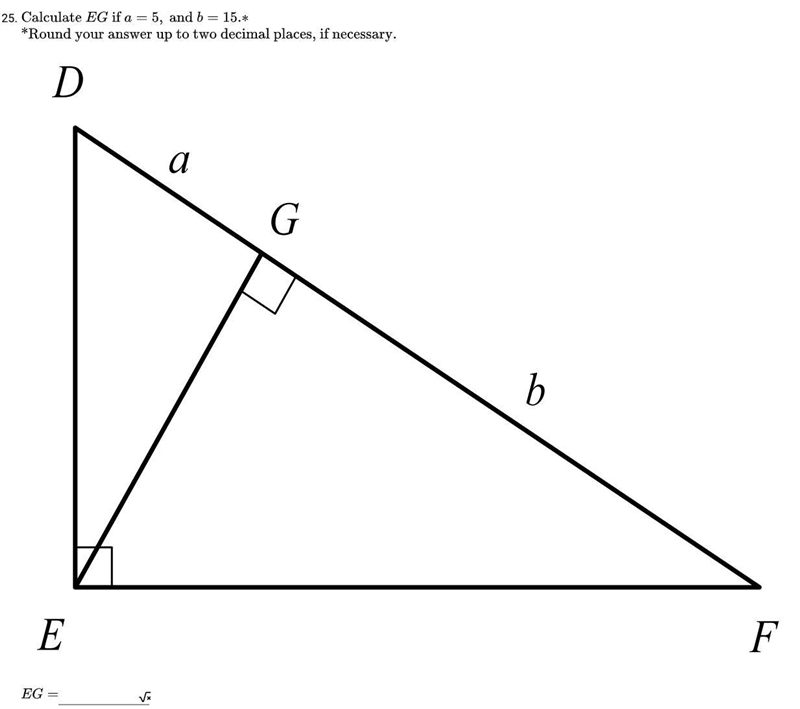 Calculate EG if a=5 and b=15-example-1