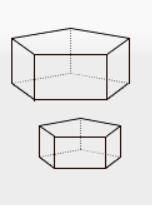 The two prisms (see below) are similar. The larger one has a volume of 64 cubic feet-example-1