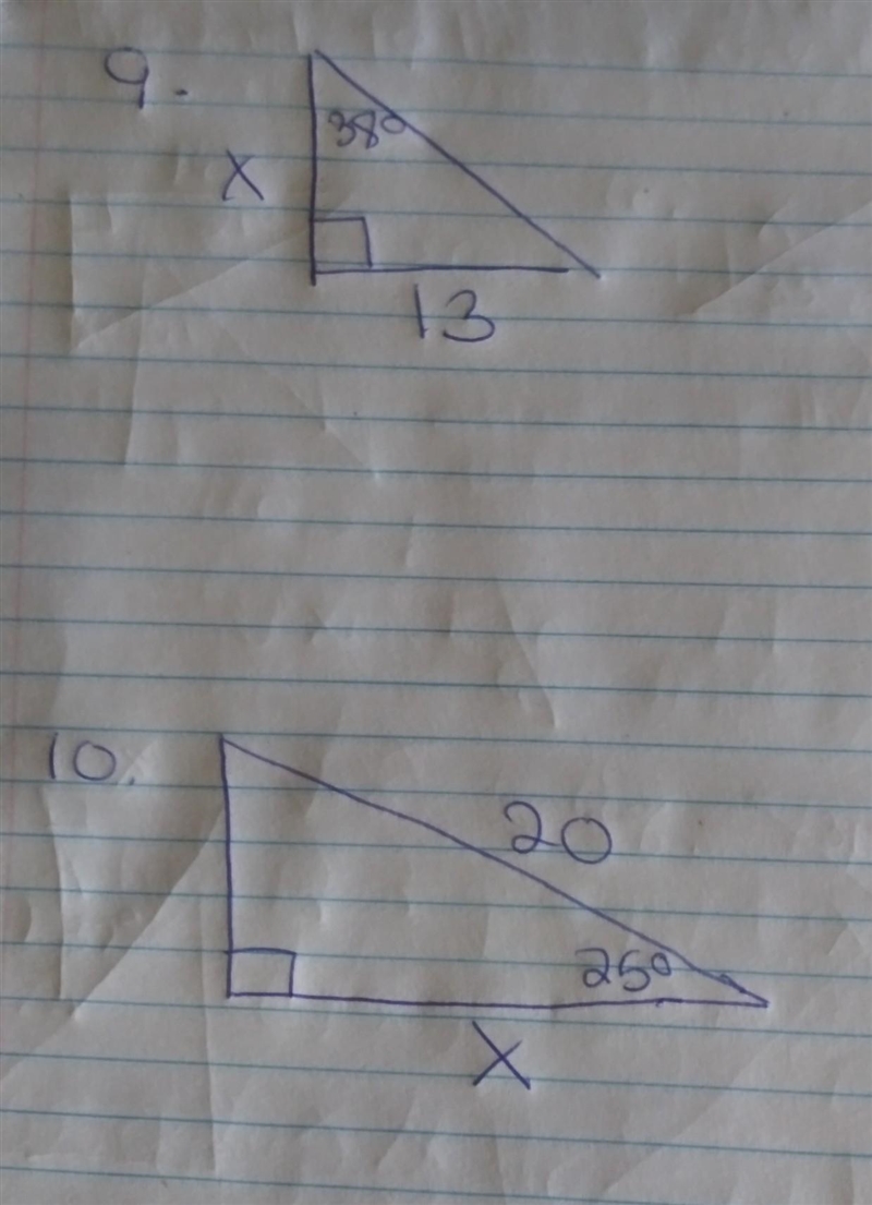 Solving the missing side. Find the missing side. Round to the nearest tenth. Please-example-1