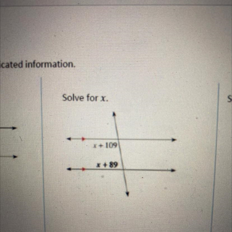 Solve for the indicated information. solve for x.-example-1