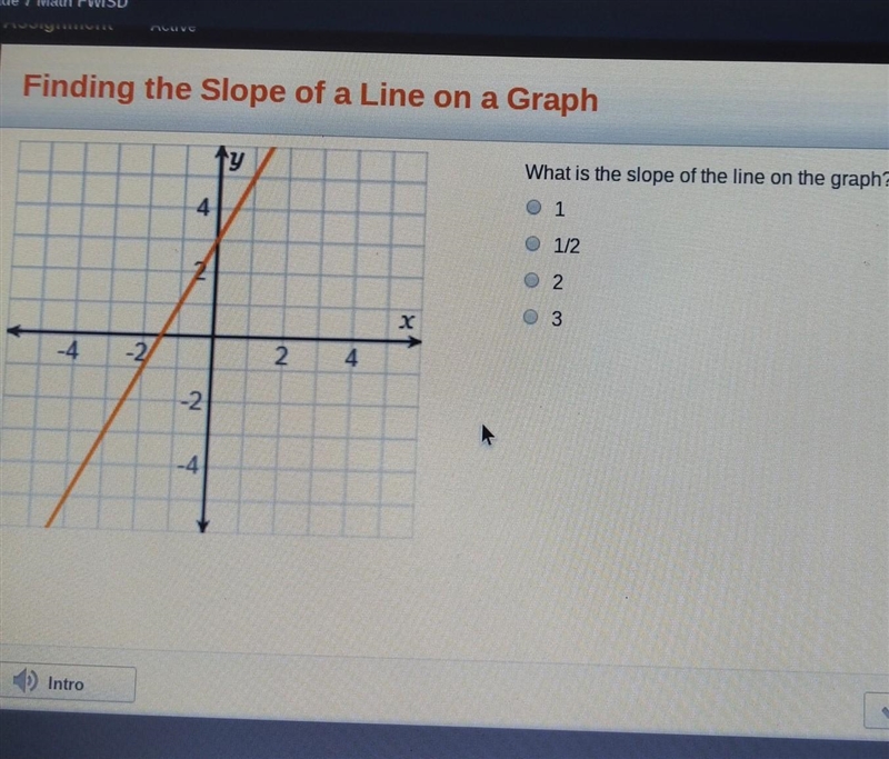 What is the slope of the line on the graph? ​-example-1