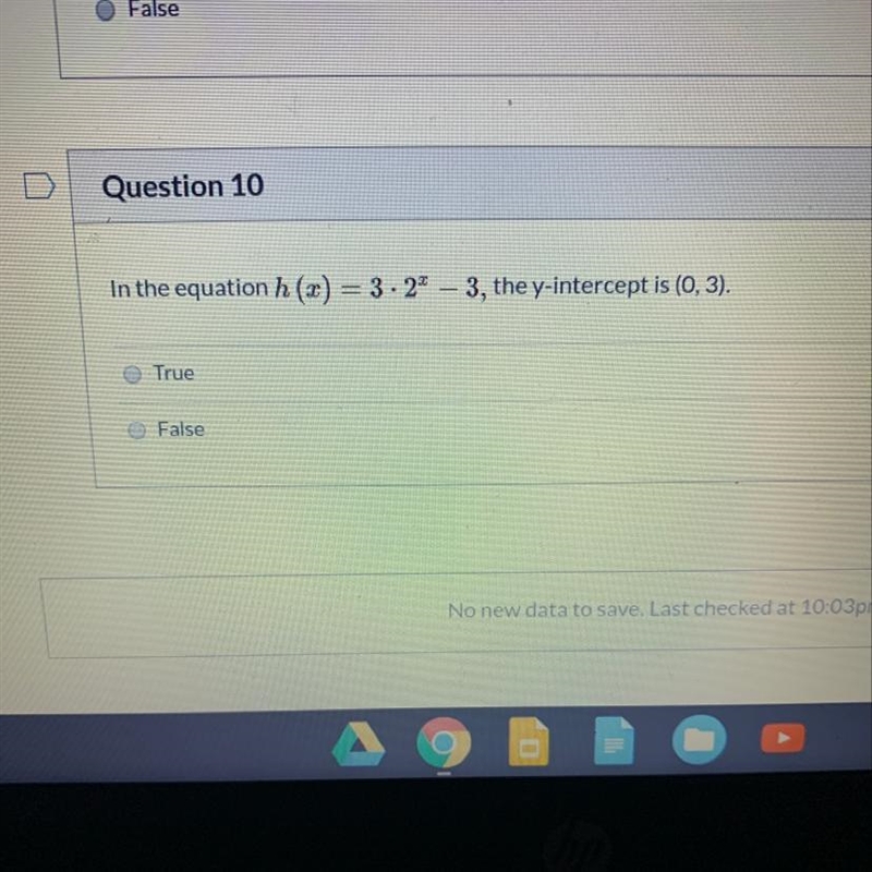 The y intercept is (0,3)?-example-1