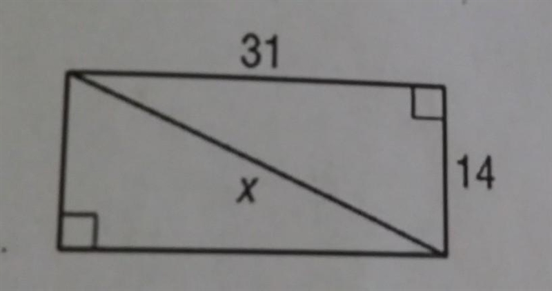 Use the Pythagorean Theorem to find x.​-example-1