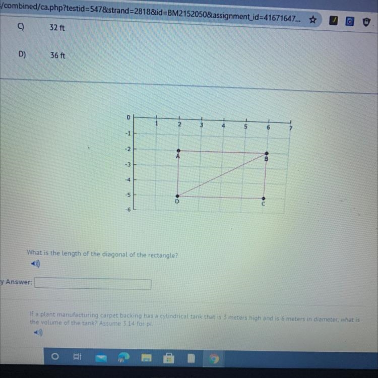 What is the length of the diagonal of the rectangle?-example-1