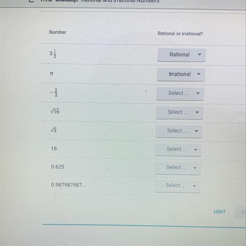 Which are rational and irrational? Thanks in advance :)-example-1