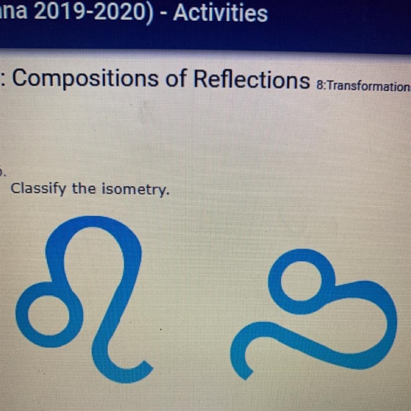 A. Translation B. Glide reflection C. Rotation-example-1