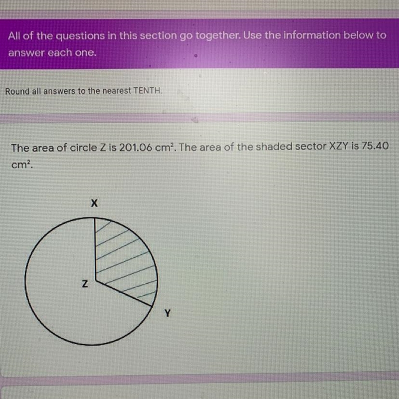 Find the length of arc XY and find the measure of arc XY-example-1