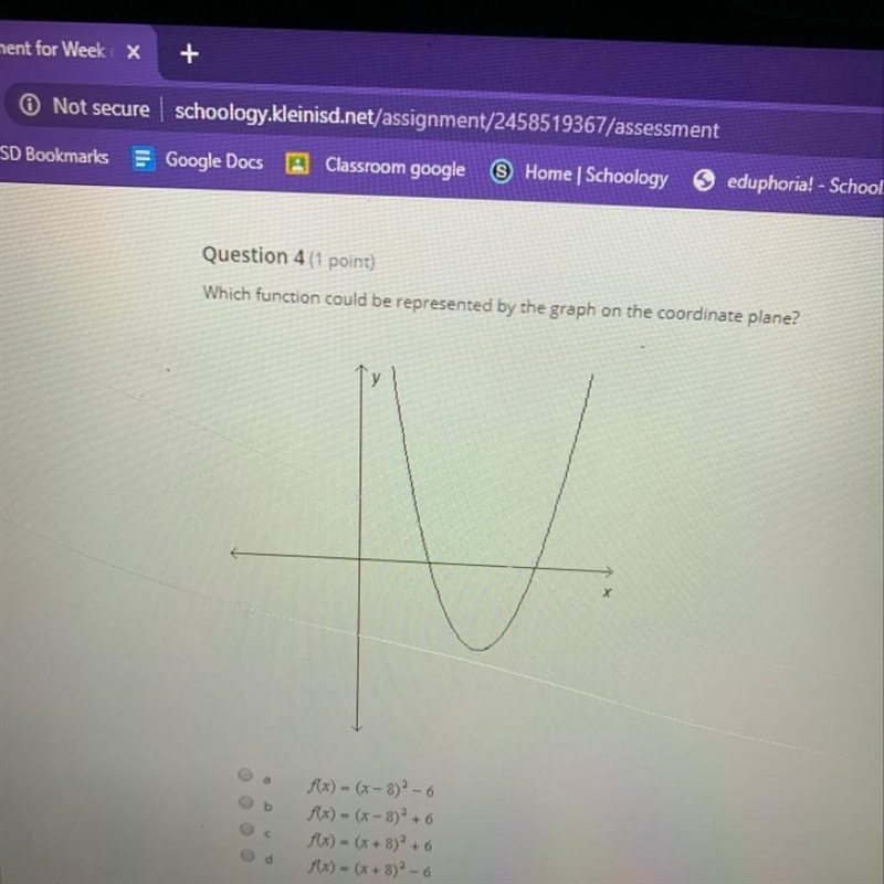 Which function could be represented by the graph in the coordinate plane-example-1