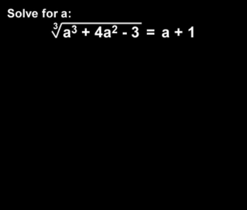 Solve for "a" in this radical equation. 45 points!! Please show all work-example-1