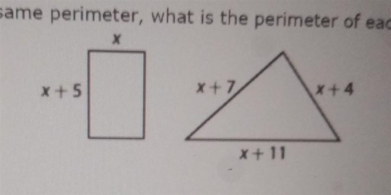 If both figures have the same perimeter, what is the perimeter of each figure? ​-example-1