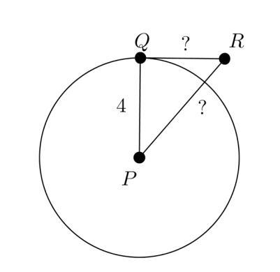 In the following diagram, QR is tangent to circle P. Which of the following could-example-1