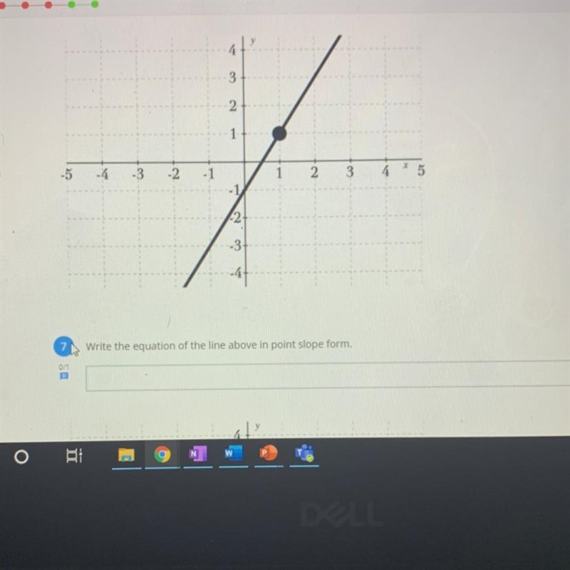 Write the equation of the line above in point slope form.-example-1