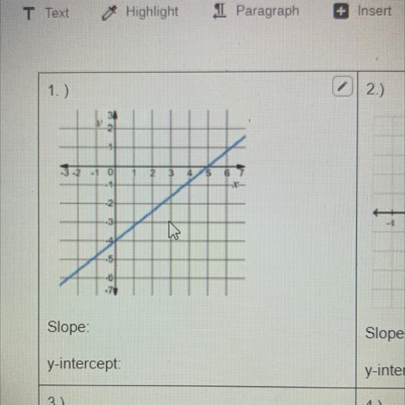 Can someone find the slope and y intercept ?-example-1