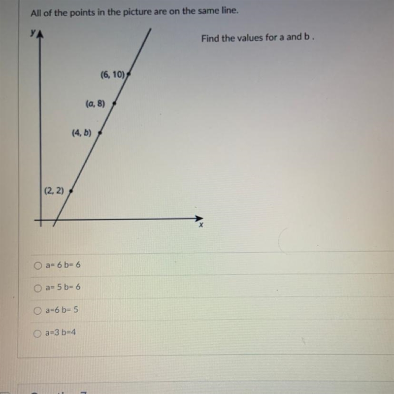 All of the points in the picture are one the same line-example-1