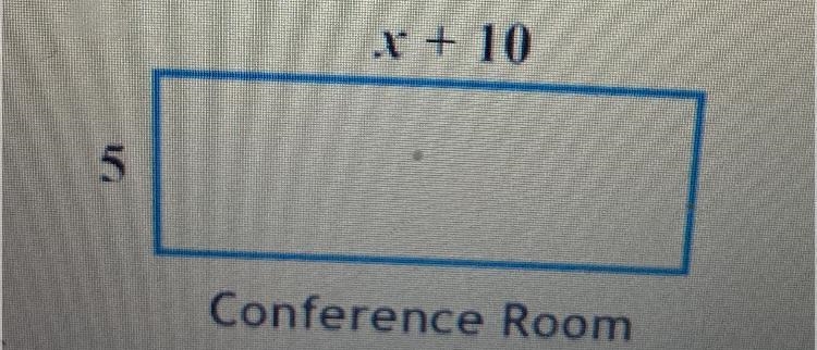 Write an algebraic expression for the area of the conference room-example-1