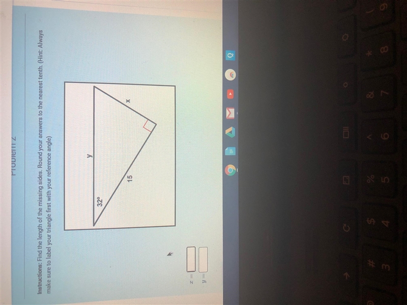 PLEASE HELP!!!!!!!Find the length of the missing sides. Round your answers to the-example-1