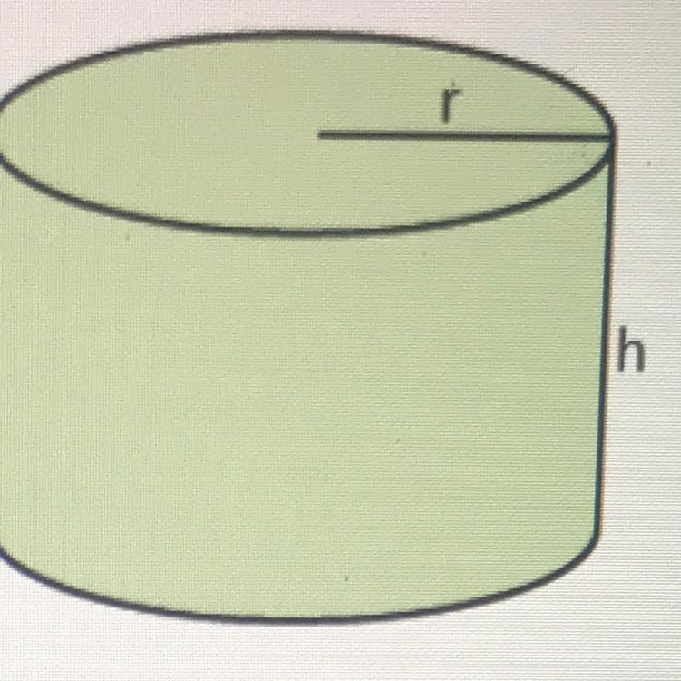 If r=8 units and h=11 units, what is the volume of the cylinder shown above? Use 3.14 for-example-1