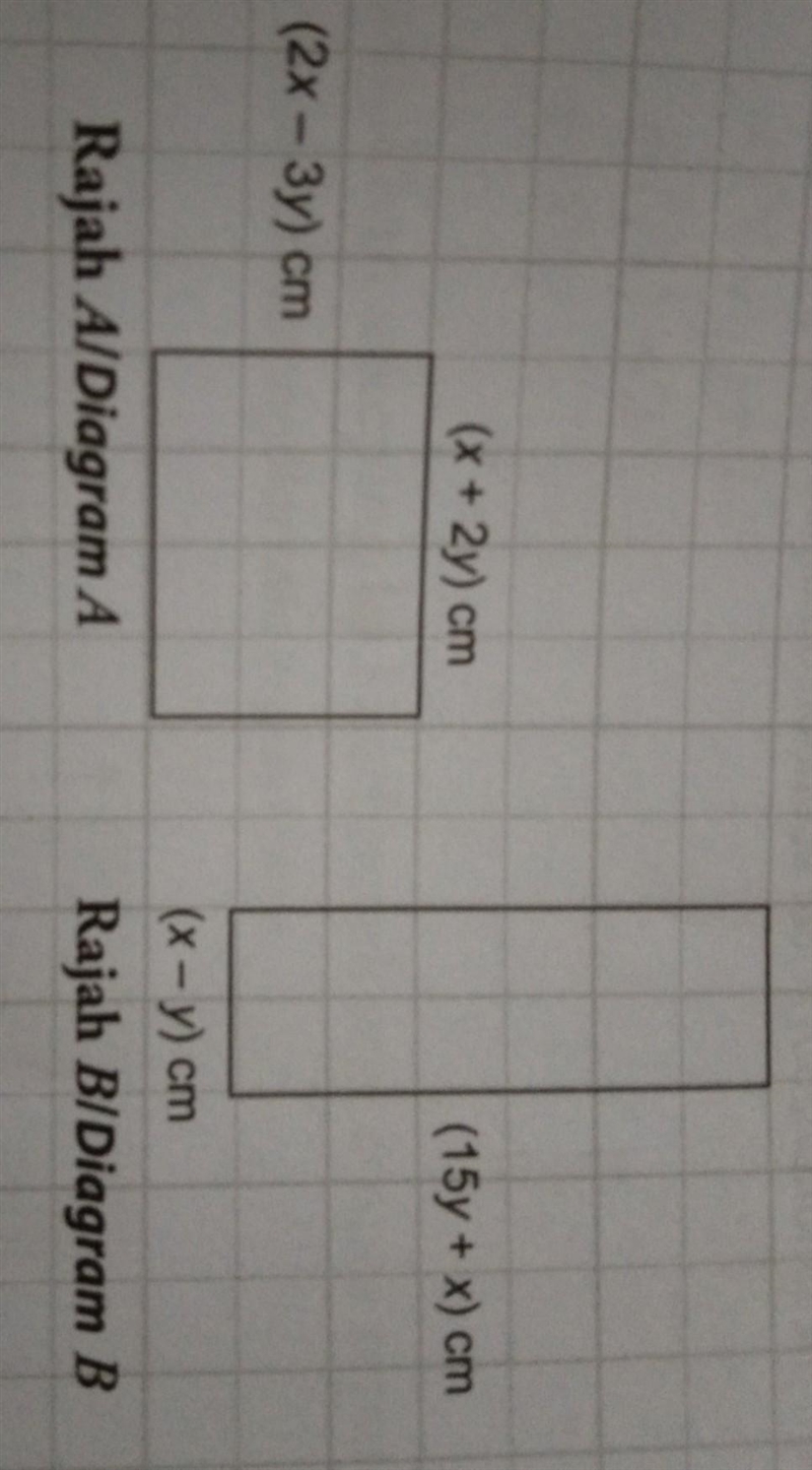 The following diagrams show two rectangles.Given the perimeter of diagram A is 12cm-example-1