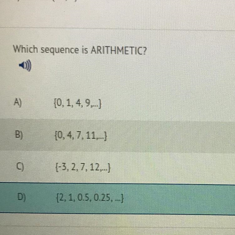 Which sequence is ARITHMETIC-example-1