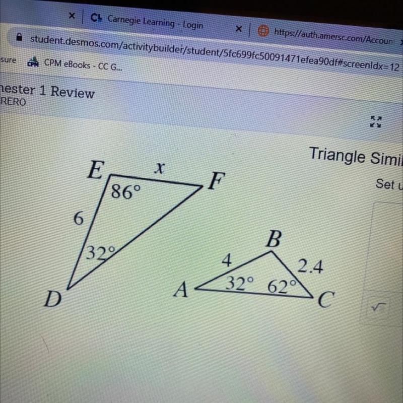 Set up a proportion and solve for X plz help-example-1