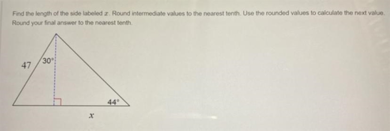 What is the length of the side labeled x?-example-1