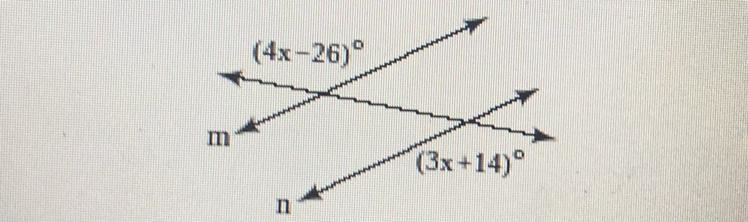 Find the value of x for which m || n.-example-1