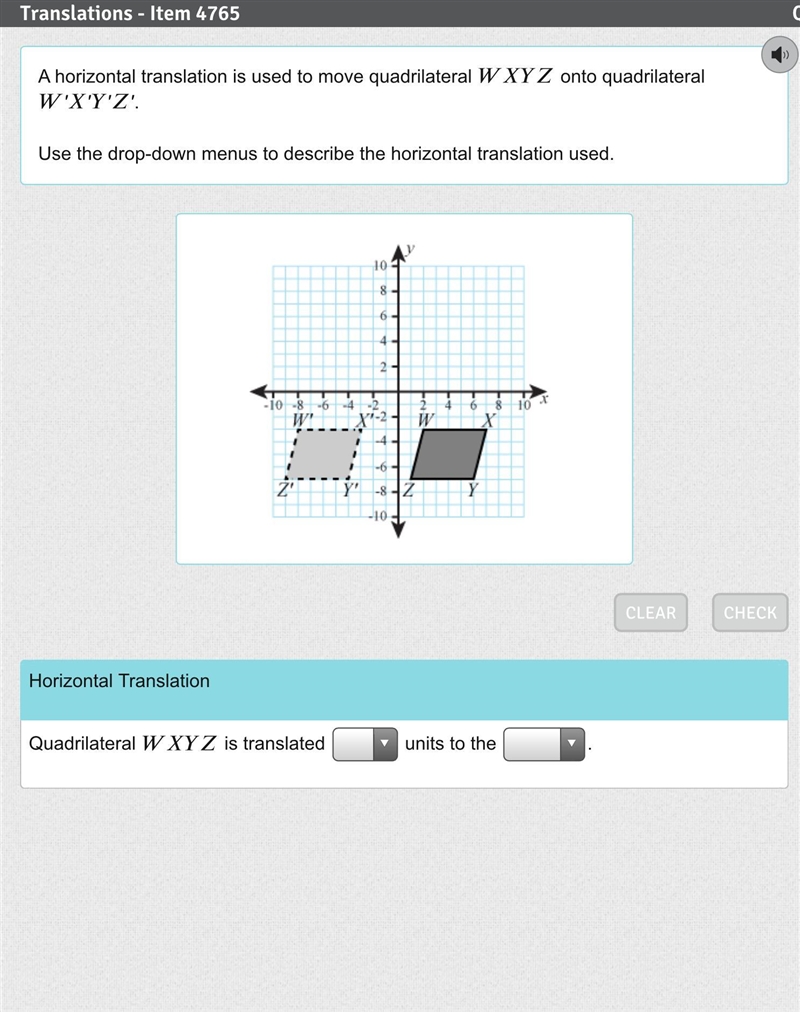 A horizontal translation is used to move quadrilateral onto quadrilateral Z ′. Use-example-1