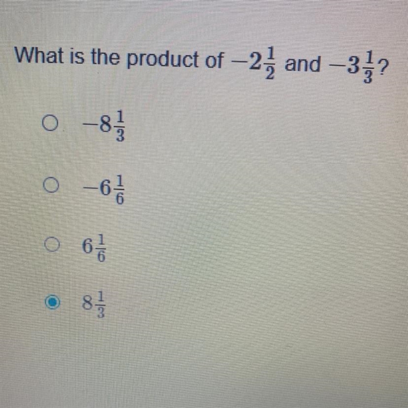 What is the product of -2 2/1 and -3 3/1 help please-example-1