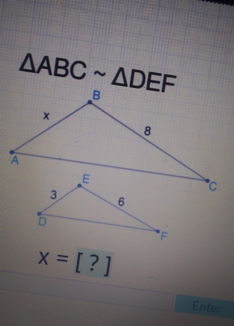 ABC~DEF similar polygons​-example-1