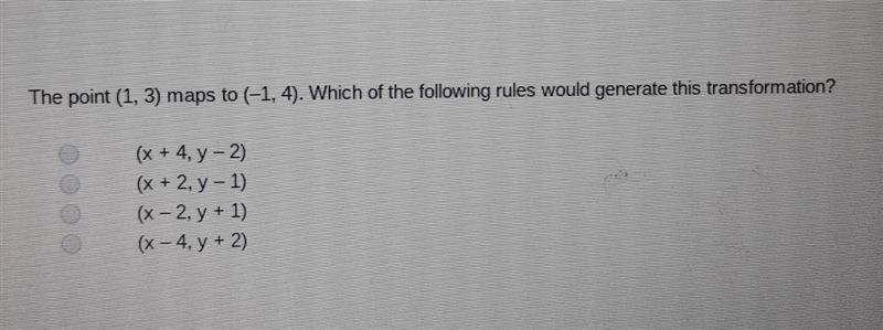 A (x+4,y-2) B (x+2,y-1) C (x-2,y+1) D (x-4,y+2)​-example-1