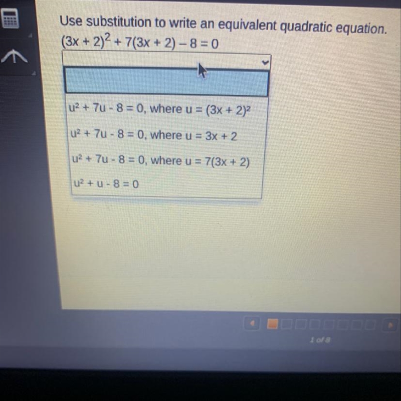 How do you write this quadratic equation using substitution-example-1