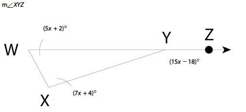 Find the angle measure. The measure of angle XYZ is-example-1