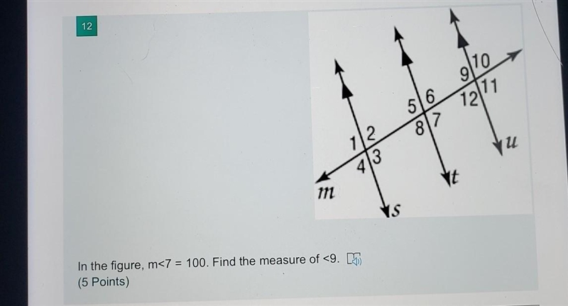 What is the measure of 9?​-example-1