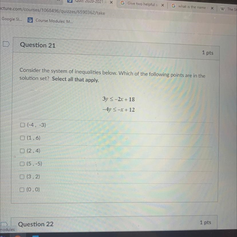 Consider the system of inequalities below. Which of the following points are in the-example-1