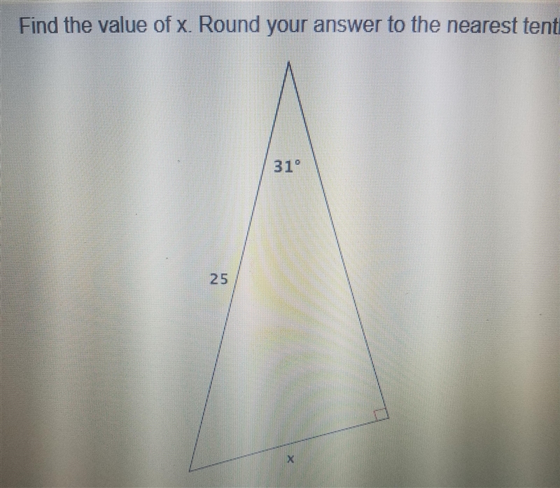 Round value of x. Round the answer to the nearest tenth.-example-1