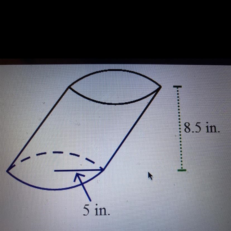 Find the volume of the oblique cylinder. Round your answer to the nearest hundredth-example-1