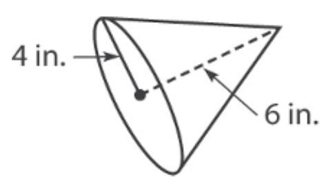 Find the volume of the cone below. Round your answer to the nearest tenth if necessary-example-1