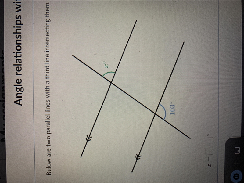 Angle relationships with parallel lines please help can someone answer-example-1