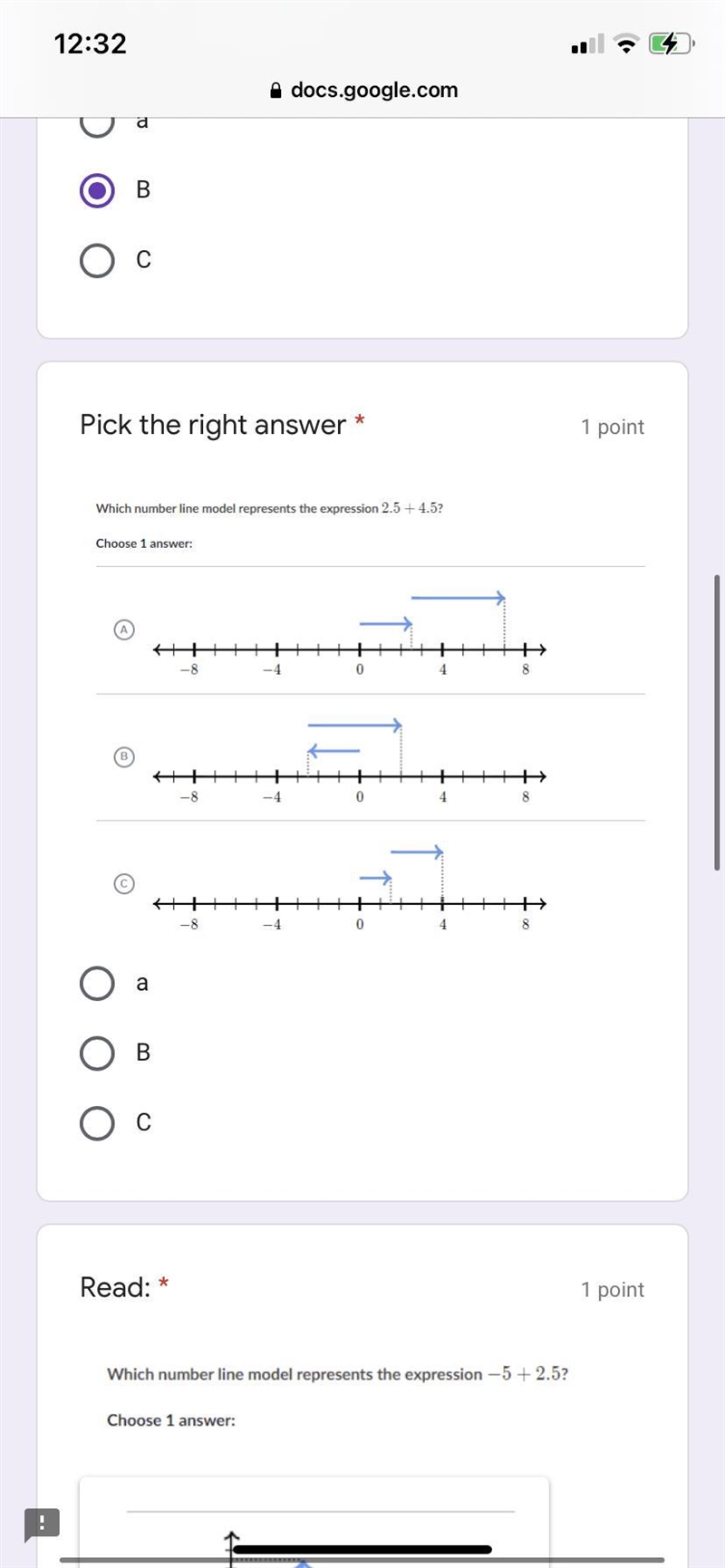 What is the number line of 2.5 + 4.5?-example-1