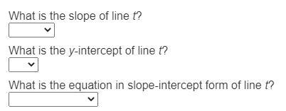 A system of equations consists of a line s of the equation y = x – 5 and a line t-example-1