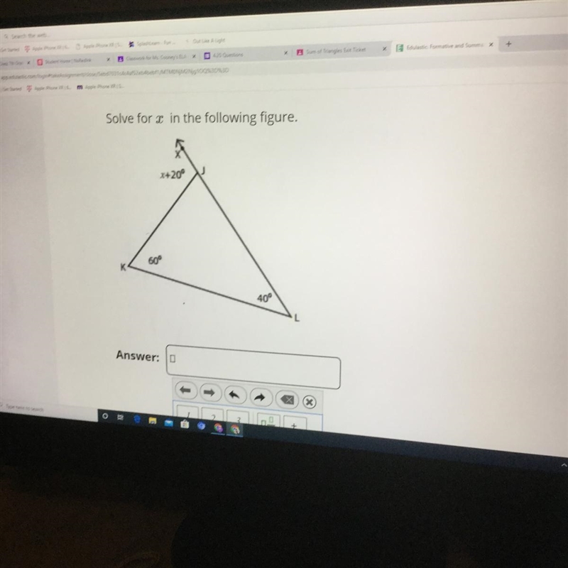 Solve for x in the following figure.-example-1