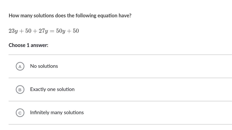 Help with finding out if an equation has multiple solutions.-example-1