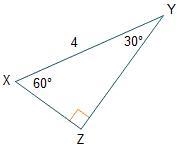 Given right triangle XYZ, what is the value of sin(Y)? (Hint: Special Right) A.) 1/2 B-example-1