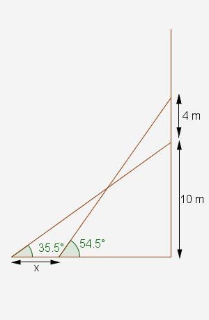 Select the correct answer. The top of a ladder is 10 meters from the ground when the-example-1