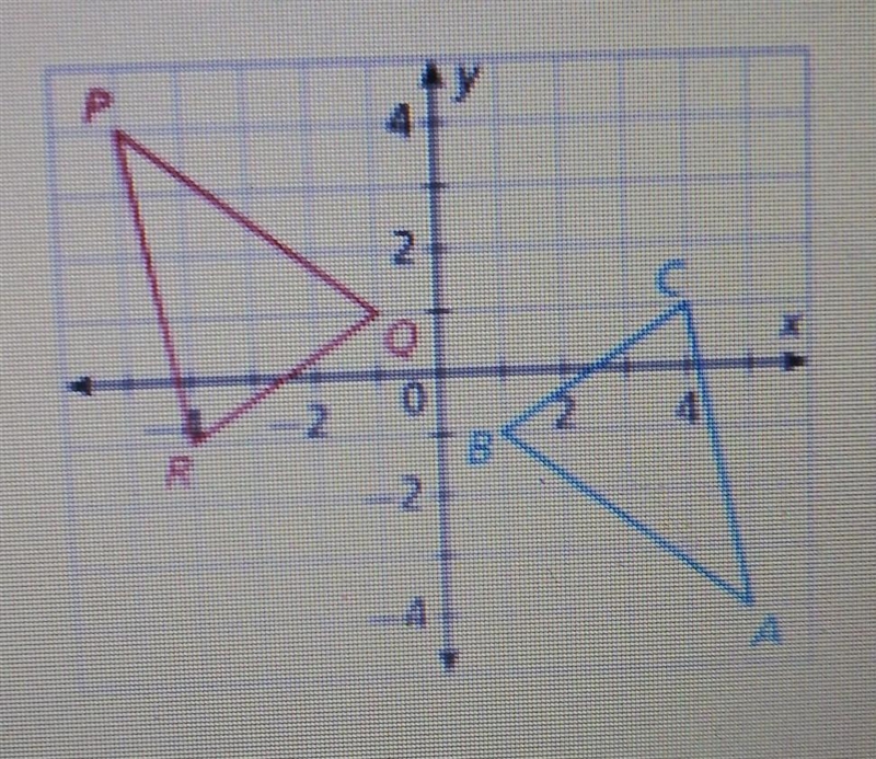 In the diagram (triangle) ABC = (triangle) PQR. a. Describe one transformation that-example-1