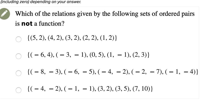 Which of the relations given by the following sets of ordered pairs is not a function-example-1