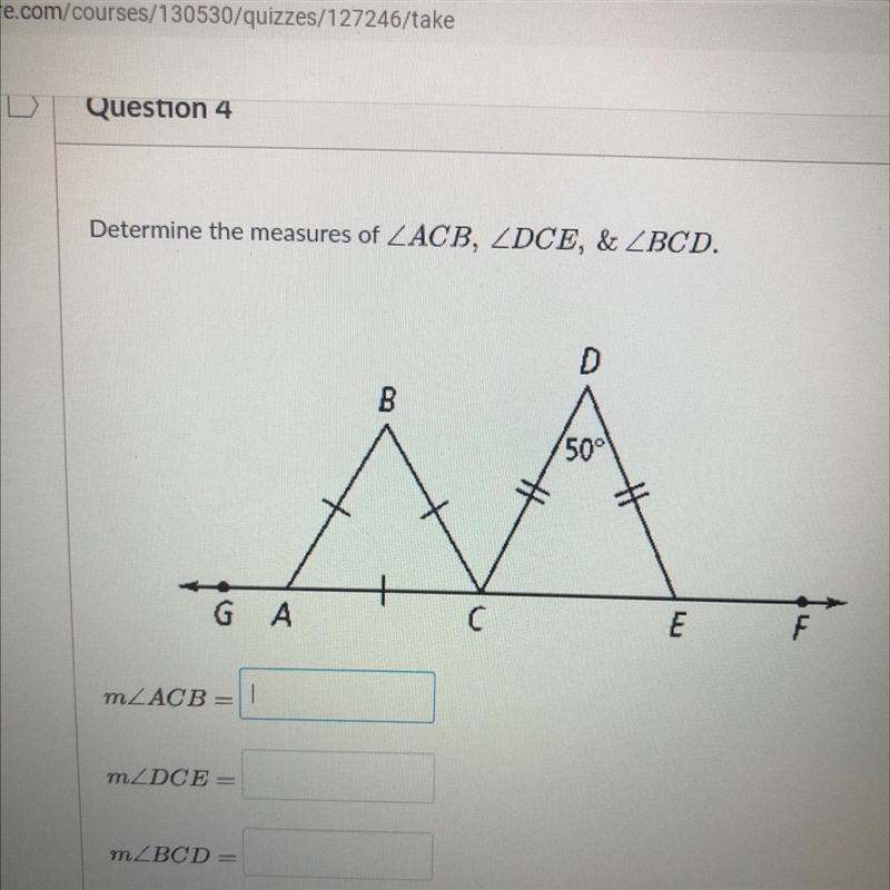 Determine the measures of angle ACB, angle DCE, & Angle BCD.-example-1