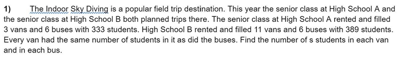 PLEASE HELP ... how many students are in each van? And how many students are in each-example-1