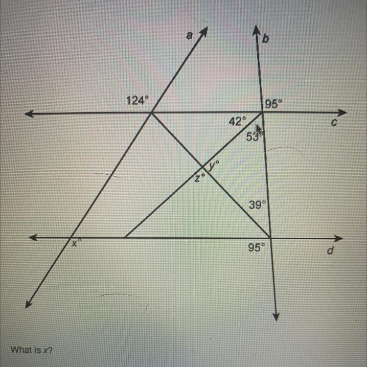 Lines a,b,c and d intersect as shown. What it x-example-1